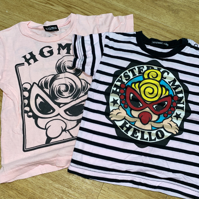 ヒステリックミニ Graffiti ラグランロングTシャツ ヒスミニ ブラウン