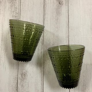 イッタラ(iittala)のカステヘルミ モスグリーン2点セット(グラス/カップ)