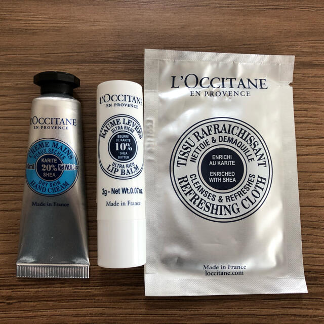 L'OCCITANE(ロクシタン)のL'OCCITANE ロクシタン  リップバーム・ハンドクリーム・コットン コスメ/美容のスキンケア/基礎化粧品(リップケア/リップクリーム)の商品写真