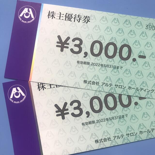 アルテサロン　ホールディングス　株主優待券　6000円分 チケットの優待券/割引券(宿泊券)の商品写真