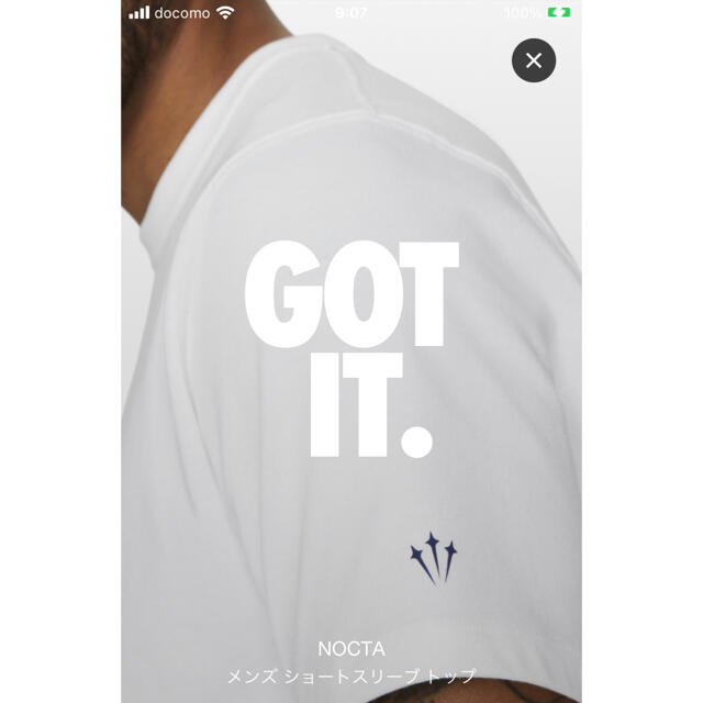 NIKE(ナイキ)のMサイズ NIKE NOCTA Tee ナイキ ノクタ Tシャツ WHITE 白 メンズのトップス(Tシャツ/カットソー(半袖/袖なし))の商品写真