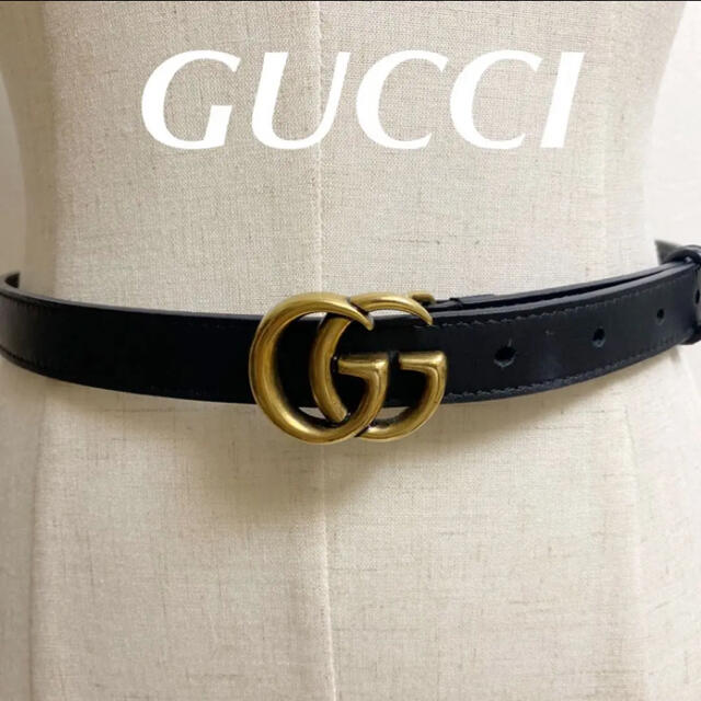 Gucci(グッチ)の【GUCCI】レザーベルト(ダブルG バックル)/80size ショッパー付き レディースのファッション小物(ベルト)の商品写真