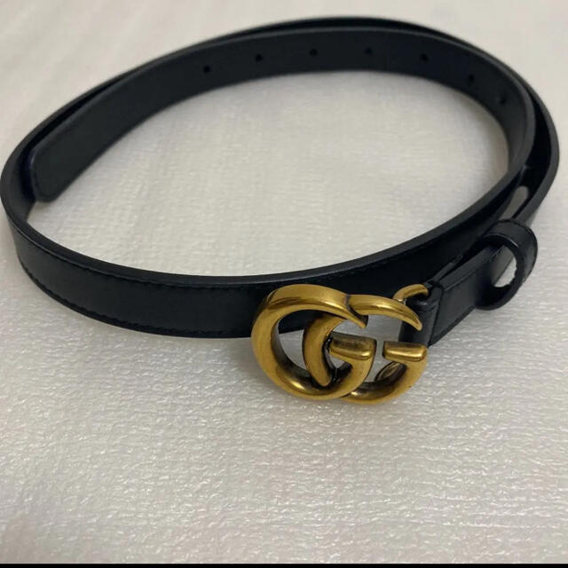 Gucci(グッチ)の【GUCCI】レザーベルト(ダブルG バックル)/80size ショッパー付き レディースのファッション小物(ベルト)の商品写真