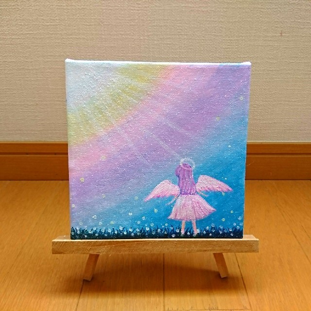 油絵 絵画 原画 再販可『天使の祈り』