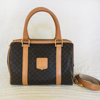 セリーヌ(celine)のCeline セリーヌ マカダム柄ミニボストンバッグ ヴィンテージ(ボストンバッグ)