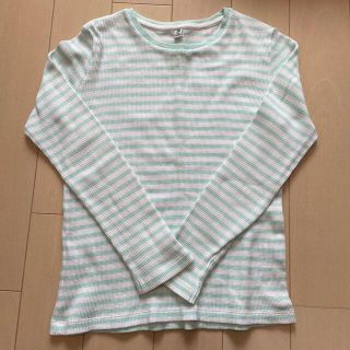 ユニクロ(UNIQLO)のUNIQLO ガールズボーダーワッフルロンT 140(Tシャツ/カットソー)