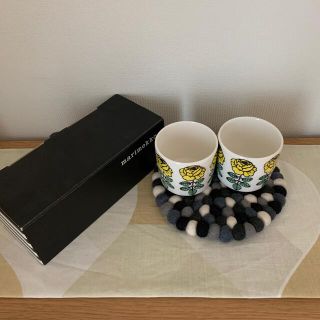 マリメッコ(marimekko)のマリメッコ　VIHKIRUUSU ラテマグ　イエロー　２個セット(グラス/カップ)