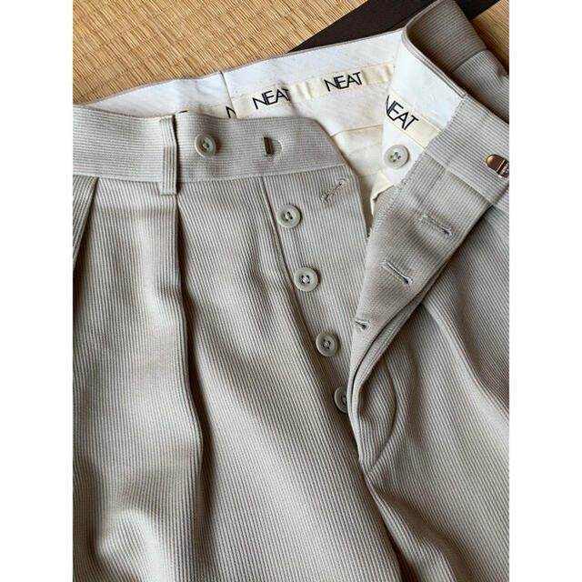 NEAT パンツ cotton pique ivory wide - スラックス