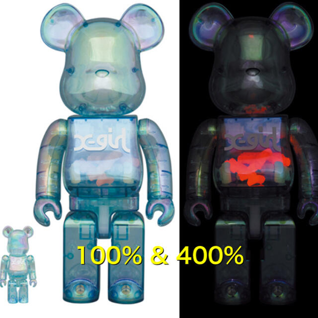 MEDICOM TOY(メディコムトイ)のbe@rbrick x-girl 100% & 400% エンタメ/ホビーのフィギュア(その他)の商品写真