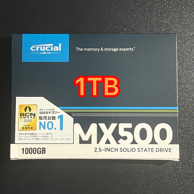 Crucial 3D NAND TLC SATA SSD MX500 1TB スマホ/家電/カメラのPC/タブレット(PCパーツ)の商品写真