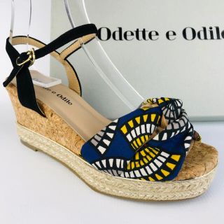 オデットエオディール(Odette e Odile)の美品★Odette e Odile★エスパコルクウェッジソールサンダル(36)(サンダル)