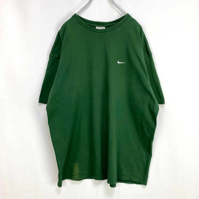 【メキシコ製】ナイキ☆ワンポイント刺繍ロゴ グリーン 緑 半袖Tシャツ