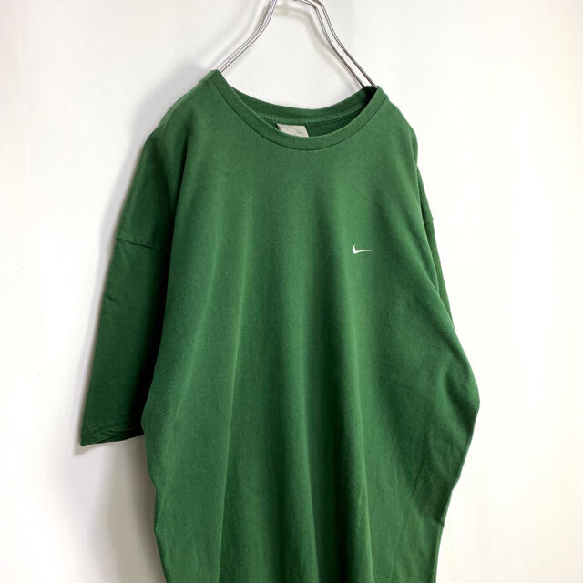 【メキシコ製】ナイキ☆ワンポイント刺繍ロゴ グリーン 緑 半袖Tシャツ 3