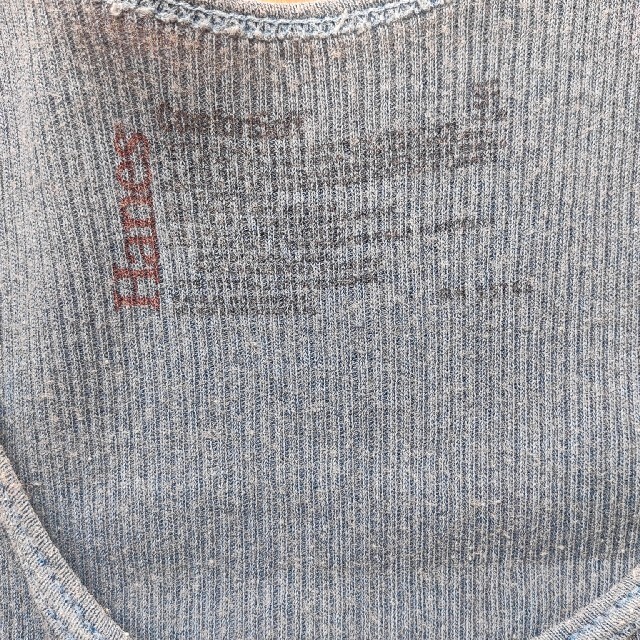 Hanes(ヘインズ)のMサイズ Hanes ヘインズ リブ タンクトップ アメカジ 北欧 古着 ポパイ メンズのトップス(タンクトップ)の商品写真