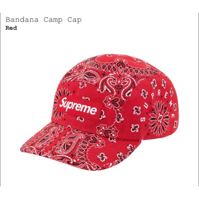 supreme Bandana Camp Cap 赤キャップ