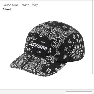 シュプリーム(Supreme)のsupreme Bandana camp cap black ペイズリー(キャップ)