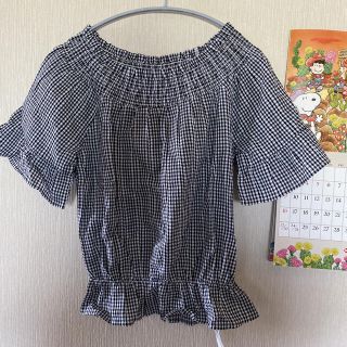 バックナンバー(BACK NUMBER)の新品＊backnumber＊刺繍入りギンガムチェックオフショルダーブラウス(シャツ/ブラウス(半袖/袖なし))