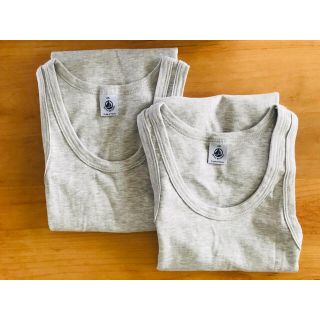 プチバトー(PETIT BATEAU)のプチバトー　レディース　タンクトップ　XSサイズ【2枚組】 霜降りライトグレー(タンクトップ)