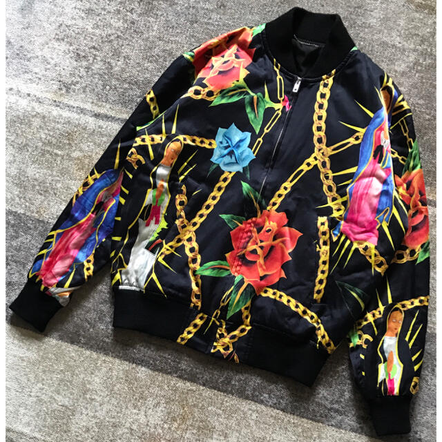 全品送料0円 WACKO MARIA ブルゾン スカジャン ローズ柄 チェーン柄