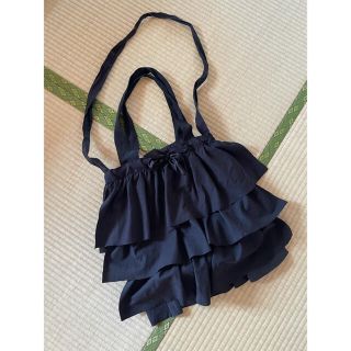 カシータ(casiTA)の【美品】casiTA カシータ 2wayフリルトートバッグ　ブラック　黒(トートバッグ)