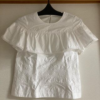 マッキントッシュフィロソフィー(MACKINTOSH PHILOSOPHY)のマッキントッシュフィロソフィー   36 胸フリルブラウス　カットソー  刺繍(シャツ/ブラウス(半袖/袖なし))