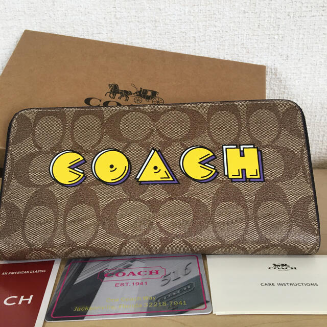 【新品未使用】COACH コーチ 長財布 財布 美品 パックマン コラボ 限定財布