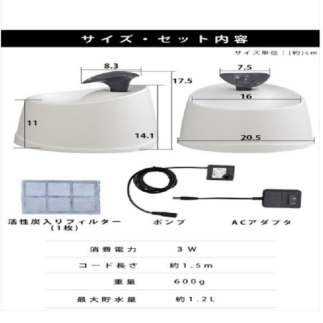 アイリスオーヤマ(アイリスオーヤマ)のペット用自動給水機 交換用フィルター付き その他のペット用品(猫)の商品写真