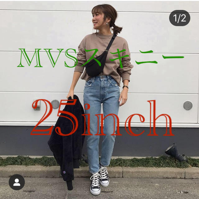 MOUSSY MVS BLACK SKINNY 23 美品