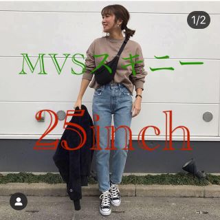 マウジー(moussy)のyanさん着用美品♡MOUSSY MVS SKINNY♡ブルー25インチ(デニム/ジーンズ)