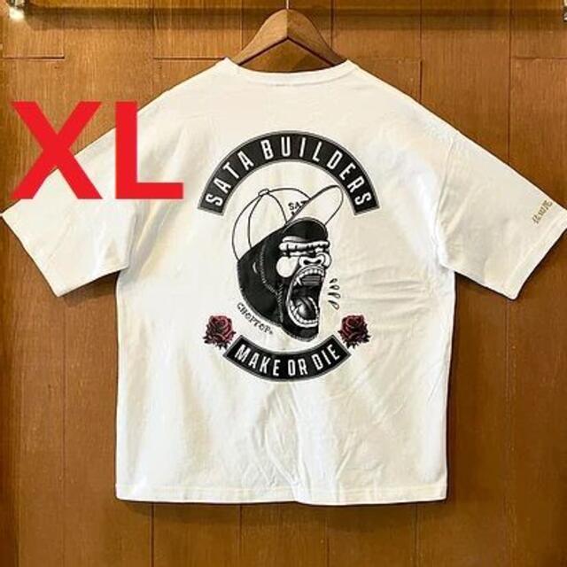 [XL] 佐田ビルダーズ Tシャツ ステッカー付き 白 white