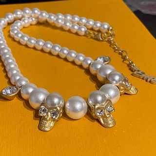 EVAE*+ SKULL PEARL NECKLACE サルーテ-