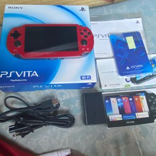 プレイステーションヴィータ(PlayStation Vita)のSONY PS Vita コズミックレッド VTE-1000 ZA03 良品(携帯用ゲーム機本体)