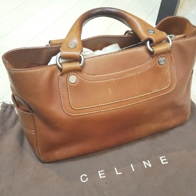 セリーヌCELINE　バッグ　ベージュ×キャメル