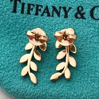 TIFFANY K18YGオリーブリーフピアス