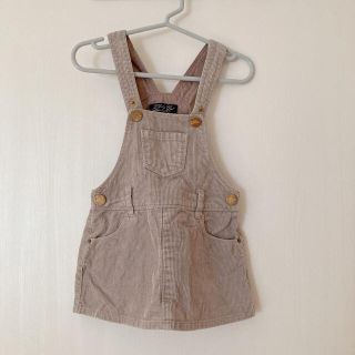 ザラキッズ(ZARA KIDS)の子供服　ベビー　キッズ　サロペット　コーデュロイ　グレー　スカート　ZARA(ロンパース)