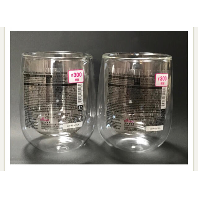 ☆ダイソー ダブルウォールグラス☆ インテリア/住まい/日用品のキッチン/食器(グラス/カップ)の商品写真