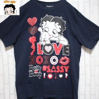 オールドベティーズ(OLD BETTY'S)のベティブープ　Lサイズ　でかロゴ　ネイビー　ベティちゃん　キャラクター(Tシャツ/カットソー(半袖/袖なし))