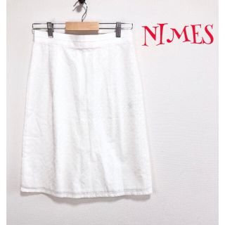 ニーム(NIMES)の【希少】❤️NIMES❤️ 膝丈スカート 白 春 夏 ニーム 美品 ホワイト(ひざ丈スカート)