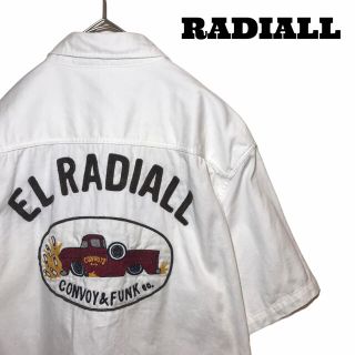 ラディアル(RADIALL)の【希少デザイン】ラディアル RADIALL ワークシャツ L 白 バックプリント(シャツ)