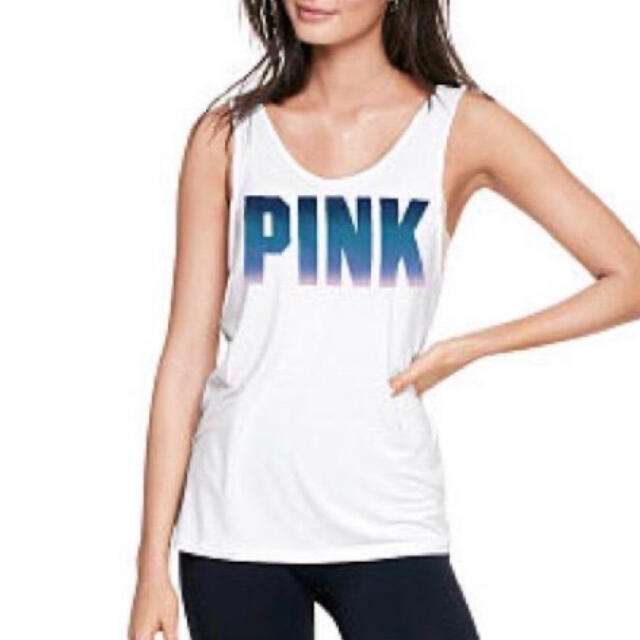 Victoria's Secret(ヴィクトリアズシークレット)のヴィクシー VS PINK グラデーションブルー タンクトップ 白サイズ S レディースのトップス(タンクトップ)の商品写真