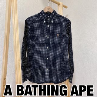 アベイシングエイプ(A BATHING APE)のA BATHING APE DOTシャツ ネイビー 紺色(シャツ/ブラウス(長袖/七分))