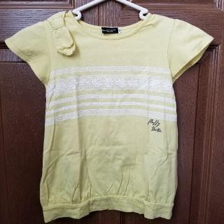 ベベ(BeBe)のべべの半袖トップス　シャツ　110センチです。パステルイエロー　クリーム　レモン(Tシャツ/カットソー)