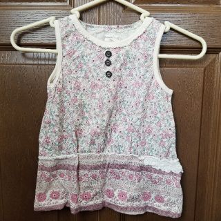 ビケットクラブ(Biquette Club)のビケットクラブの花柄ノースリーブ  タンクトップです。サイズ110　ピンク系(Tシャツ/カットソー)