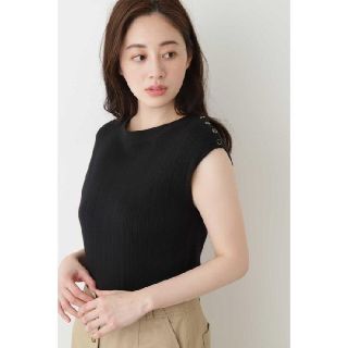 ナチュラルビューティーベーシック(NATURAL BEAUTY BASIC)の新品！ナチュラルビューティーベーシック オーガニックコットン UVカットニット(ニット/セーター)