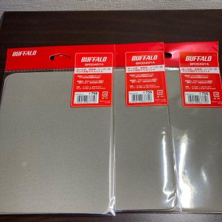 バッファロー(Buffalo)のBUFFALO マウスパッド グレー BPD04GYA 3枚(PC周辺機器)