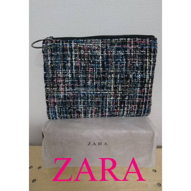 ZARA(ザラ)の★ZARA★ツィードクラッチバッグ【美品】 レディースのバッグ(クラッチバッグ)の商品写真