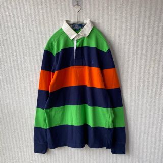 ポロラルフローレン(POLO RALPH LAUREN)のPOLO by Ralph Lauren ボーダー ラガーシャツ M 長袖(ポロシャツ)