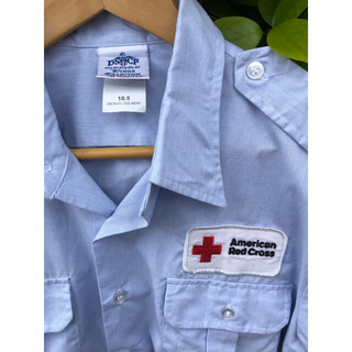 アヴィレックス(AVIREX)の【DSCP】米軍実物支給品　赤十字　救護班　シャツ　水色　vintage(シャツ)