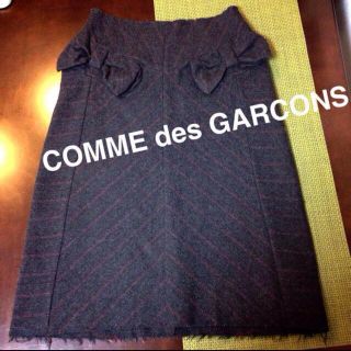 コムデギャルソン(COMME des GARCONS)のストライプリボンスカート☆(ひざ丈スカート)