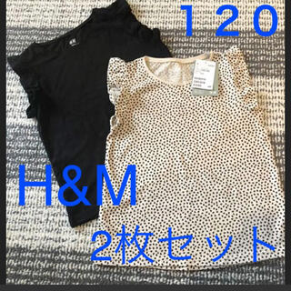 エイチアンドエム(H&M)のH&M 新品120フリルTシャツ2枚セット(Tシャツ/カットソー)